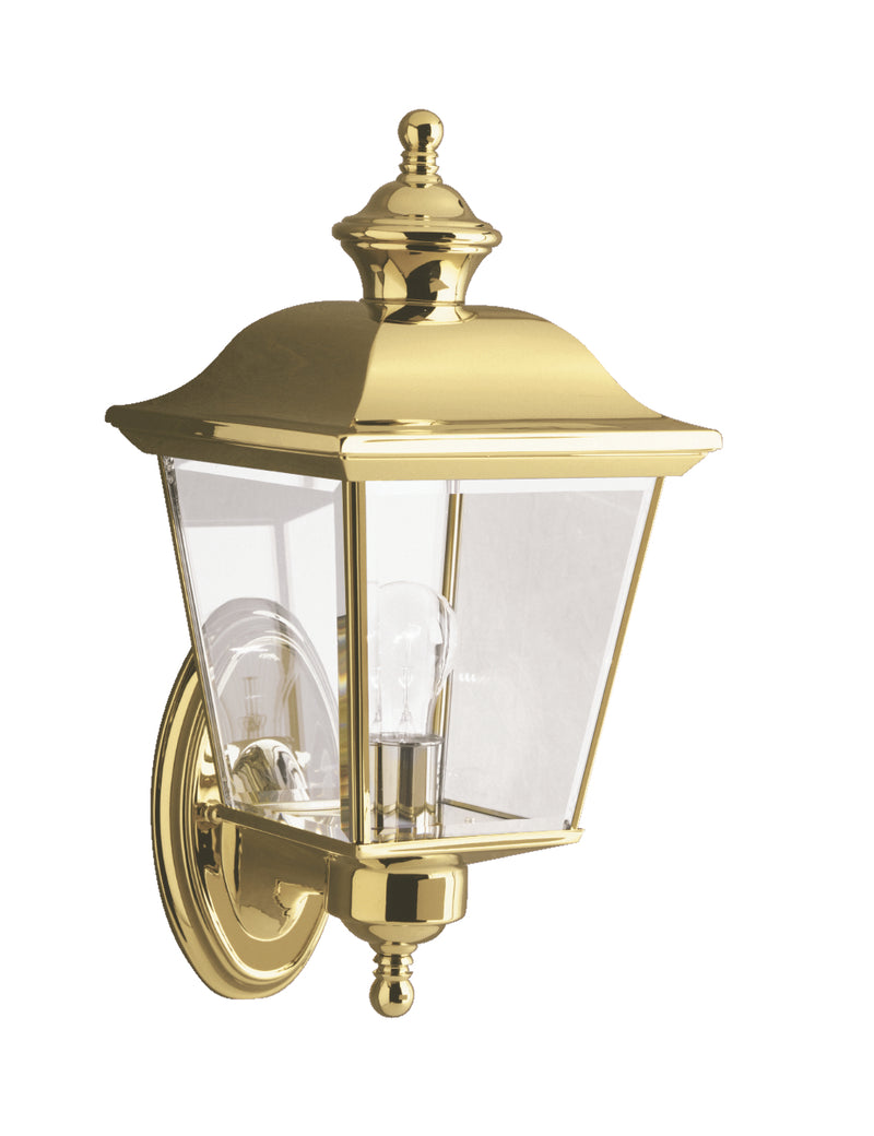 Kichler 9712PB One Light Outdoor Wall Mount, Polished Brass Finish - LightingWellCo