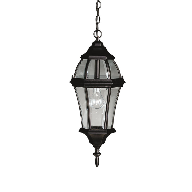 Kichler 9892BK One Light Outdoor Pendant, Black Finish - LightingWellCo