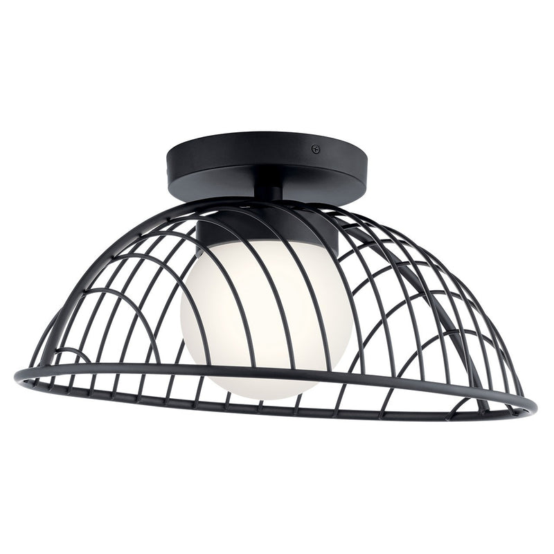 Kichler 84096MBK LED Semi Flush Mount, Matte Black Finish - LightingWellCo