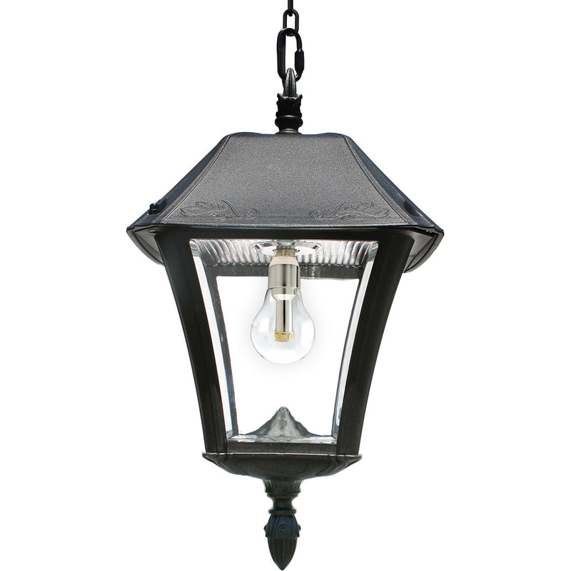 Gama Sonic GS-105B-CX Baytown II Bulb Solar Hanging Light - Black - Resin - LightingWellCo