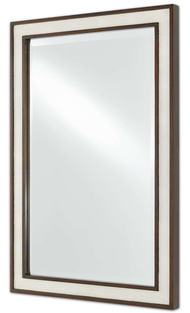 Currey and Company 1000-0064 Mirror, Ivory/Dark Walnut/Mirror Finish - LightingWellCo