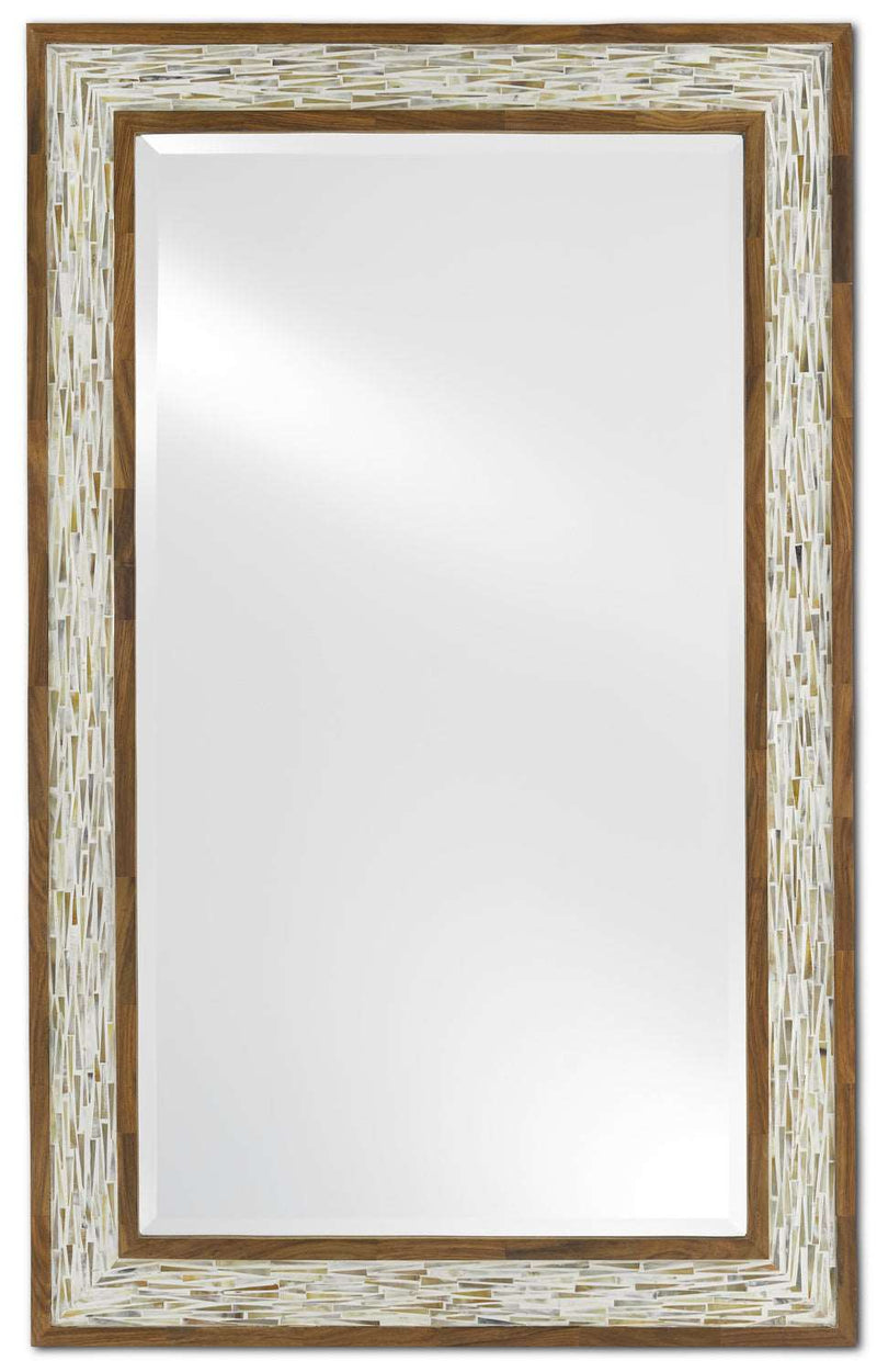 Currey and Company 1000-0080 Mirror, Natural Horn/White/Pecan/Mirror Finish - LightingWellCo