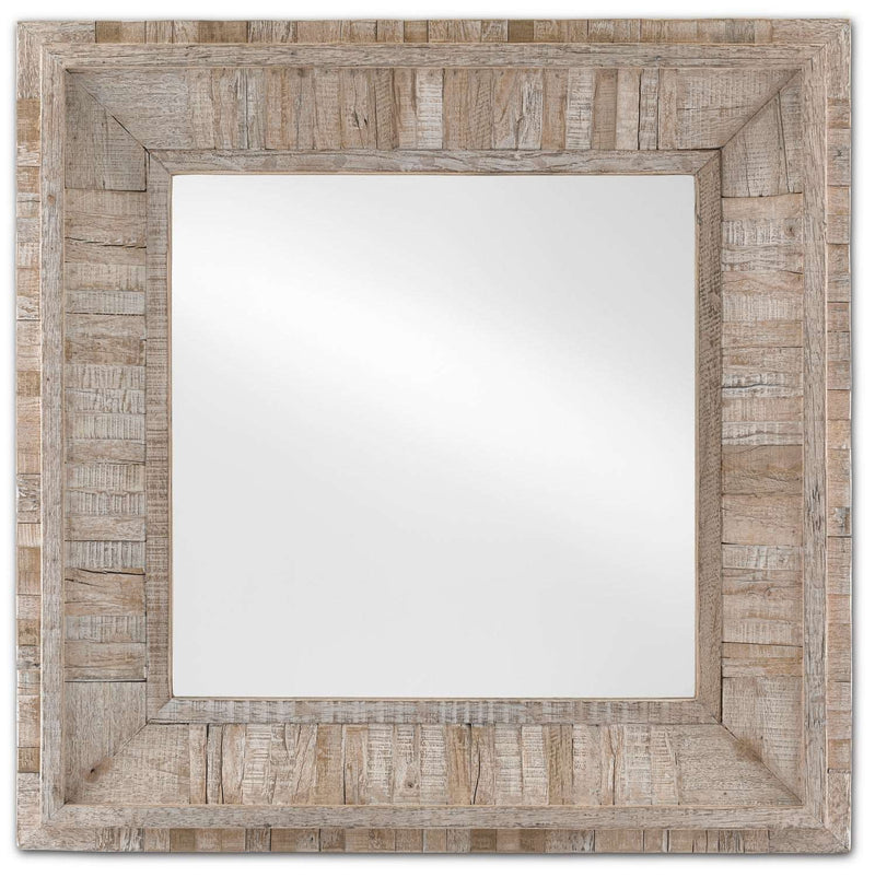 Currey and Company 1000-0085 Mirror, Whitewash/Mirror Finish - LightingWellCo