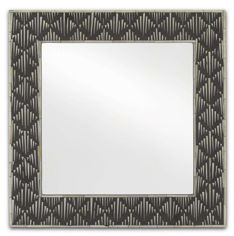 Currey and Company 1000-0087 Mirror, Black/White/Mirror Finish - LightingWellCo