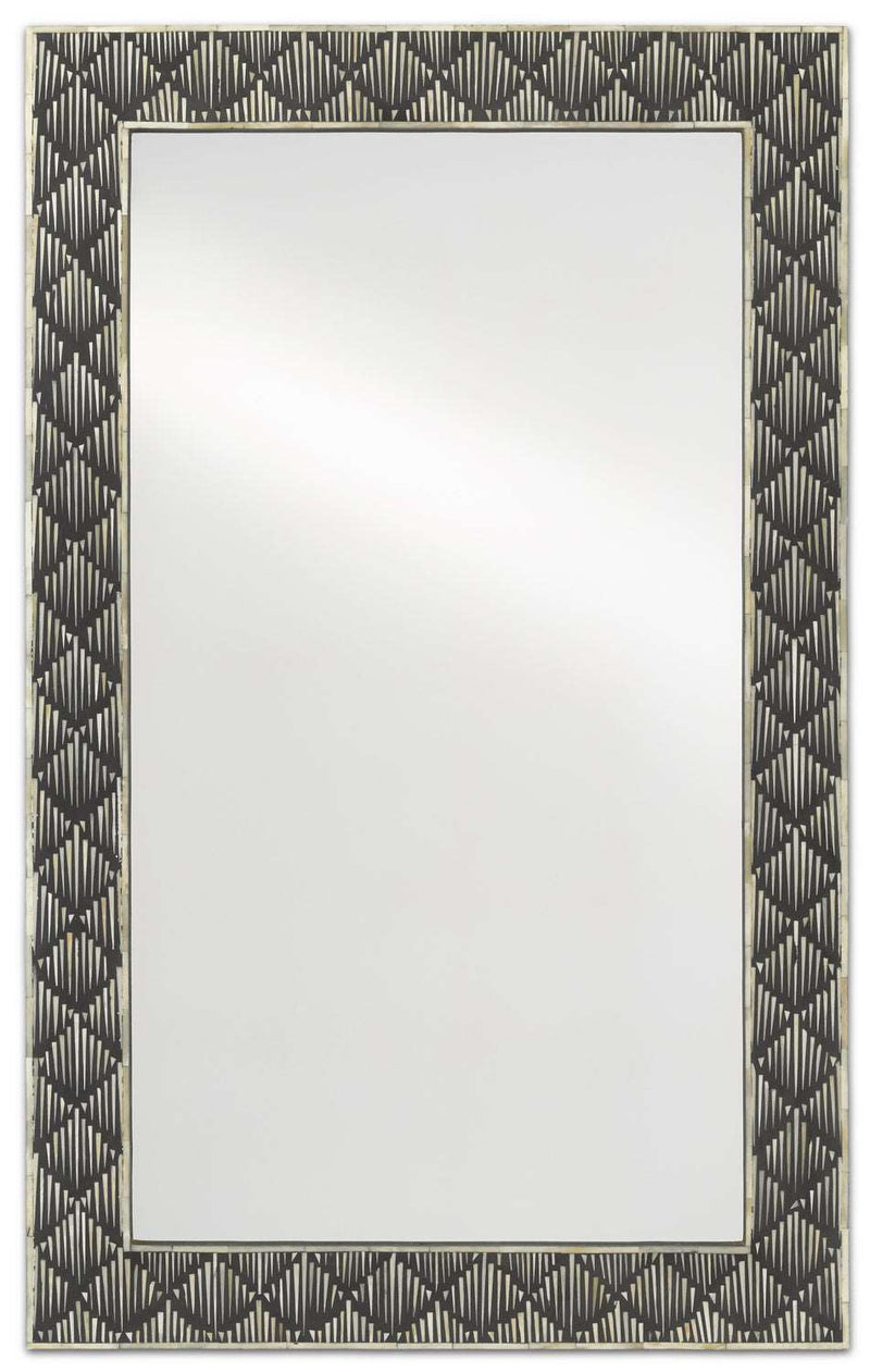 Currey and Company 1000-0090 Mirror, Black/White/MIrror Finish - LightingWellCo