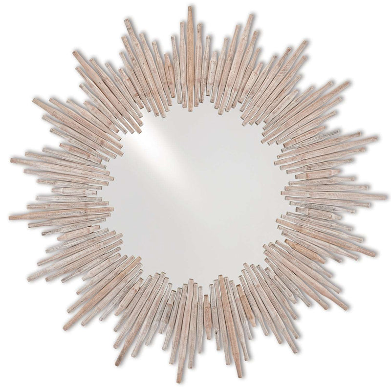 Currey and Company 1000-0097 Mirror, Whitewash/Mirror Finish - LightingWellCo