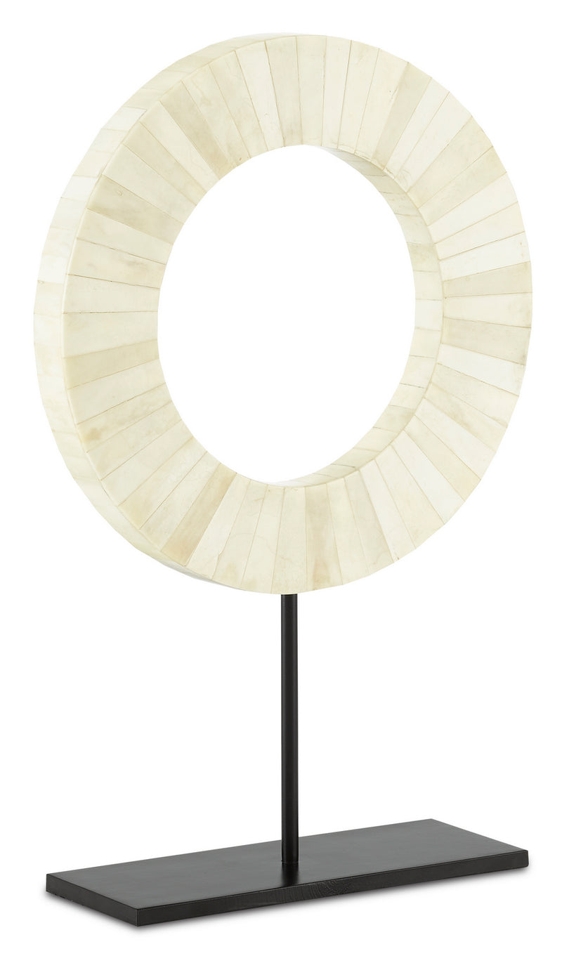 Currey and Company 1200-0261 Disc, Natural Bone/Black Finish - LightingWellCo