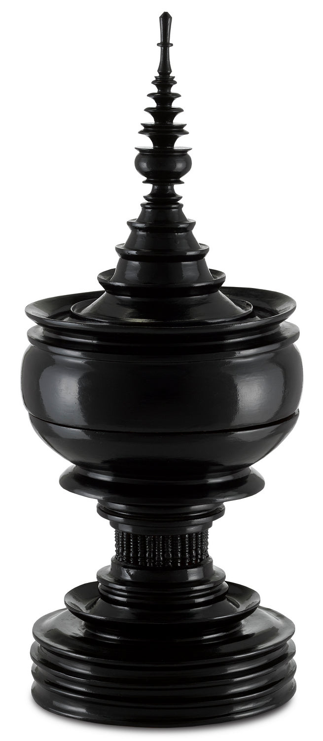 Currey and Company 1200-0294 Bowl, Black/Red Finish - LightingWellCo