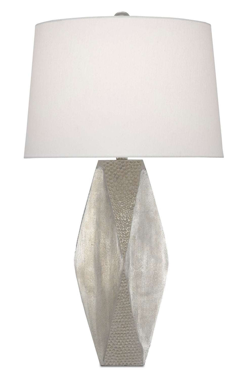 Currey and Company 6000-0533 One Light Table Lamp, Nickel Finish - LightingWellCo