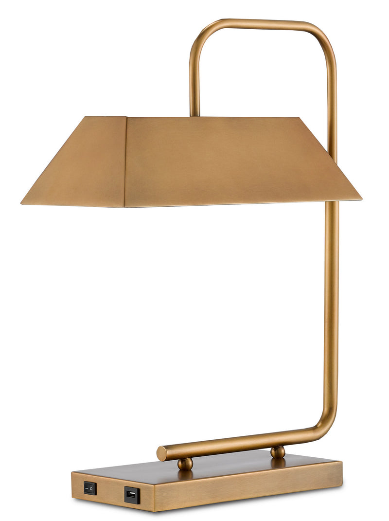 Currey and Company 6000-0565 Two Light Table Lamp, Light Antique Brass Finish - LightingWellCo