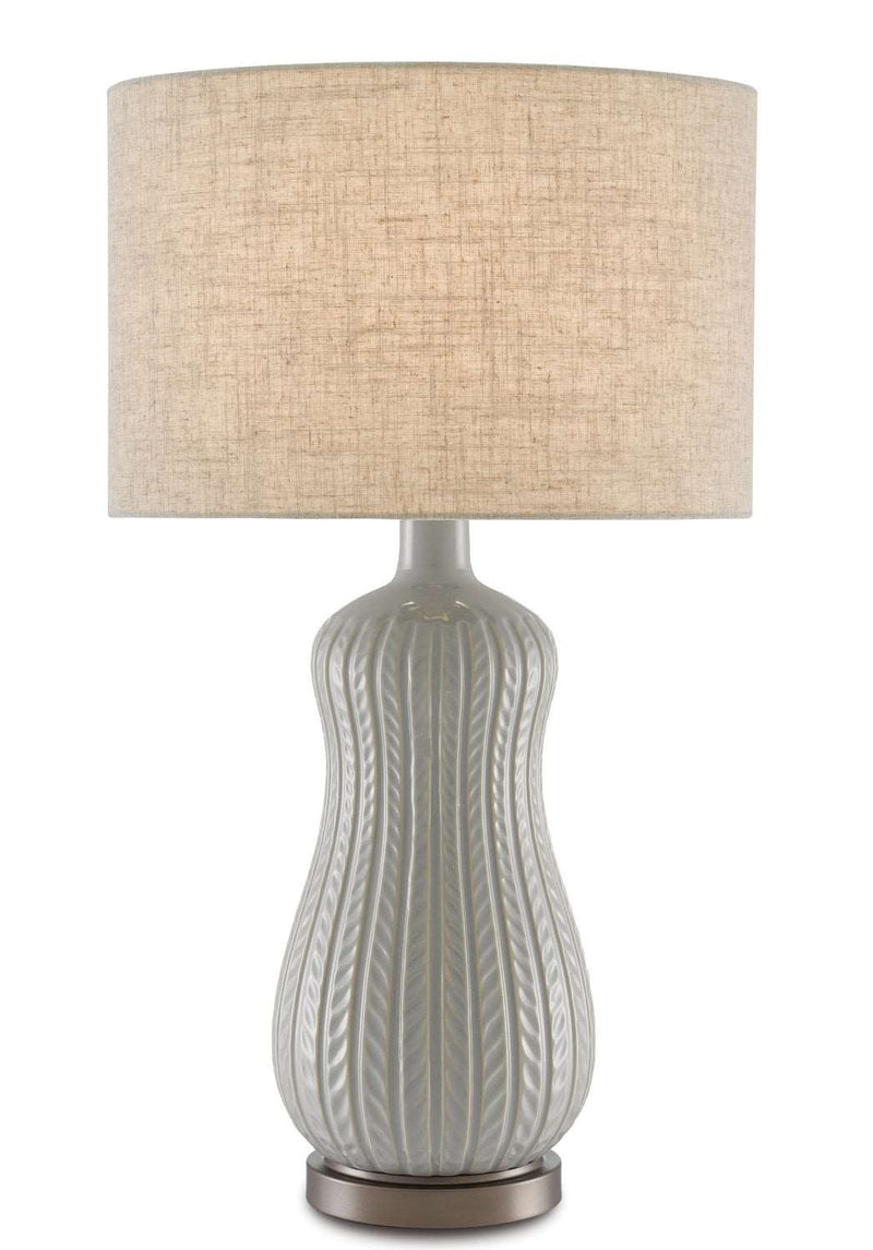 Currey and Company 6000-0667 One Light Table Lamp, Pale Glaze Finish - LightingWellCo