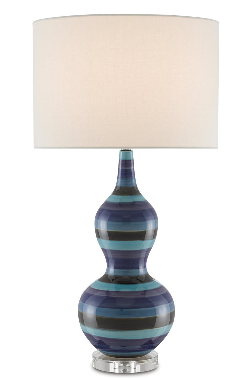 Currey and Company 6000-0675 One Light Table Lamp, Blue/Turquoise/Black Finish - LightingWellCo