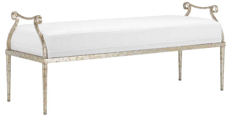 Currey and Company 7000-0001 Bench, Grecian Silver Finish - LightingWellCo