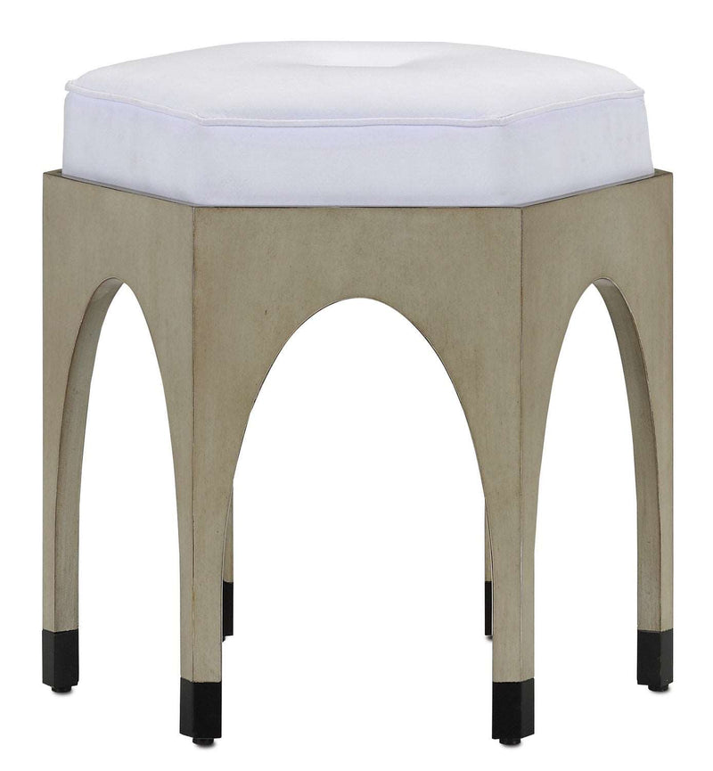 Currey and Company 7000-0261 Ottoman, Oyster Gray Finish - LightingWellCo