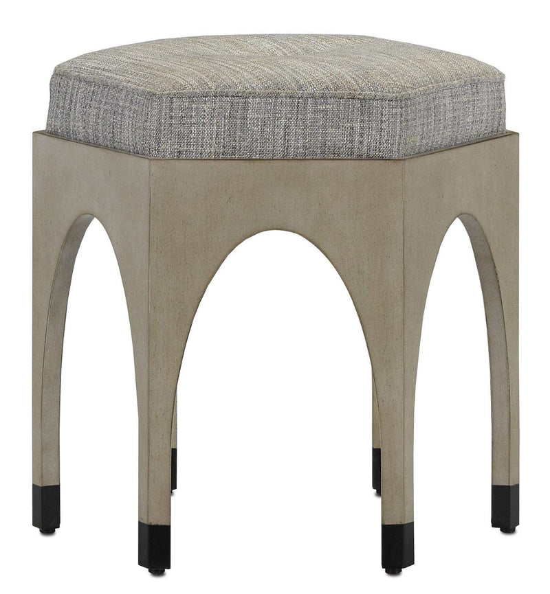 Currey and Company 7000-0262 Ottoman, Oyster Gray Finish - LightingWellCo