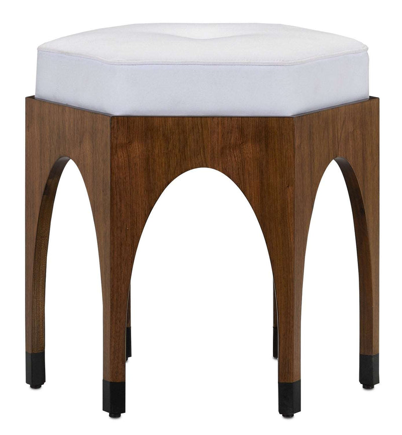 Currey and Company 7000-0271 Ottoman, Walnut/Black Finish - LightingWellCo