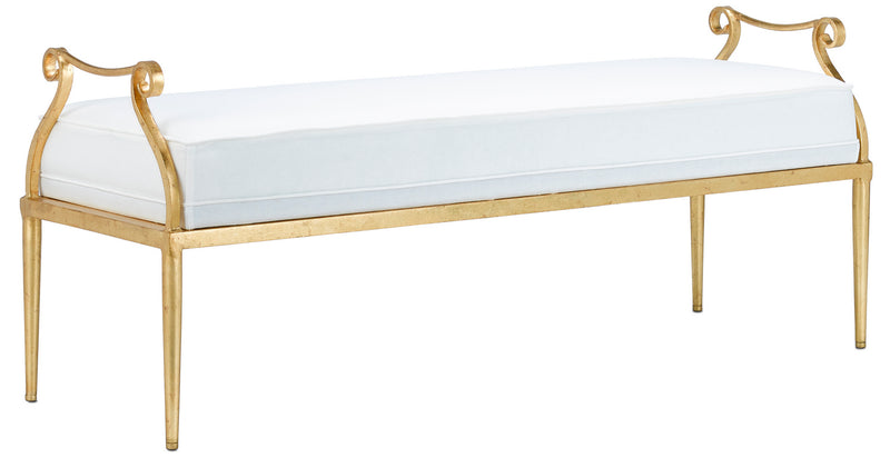 Currey and Company 7000-1041 Bench, Grecian Gold Finish - LightingWellCo