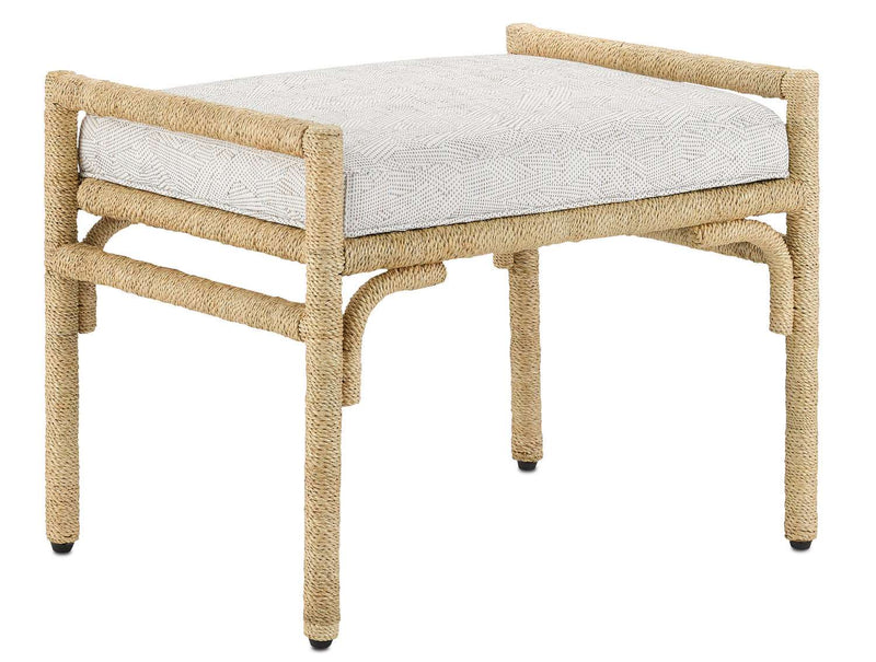 Currey and Company 7000-1162 Ottoman, Natural Finish - LightingWellCo