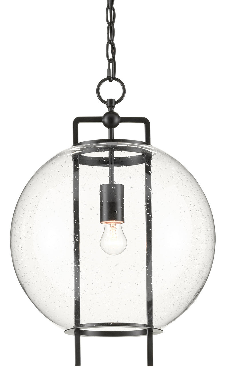 Currey and Company 9000-0599 One Light Pendant, Antique Black Finish - LightingWellCo