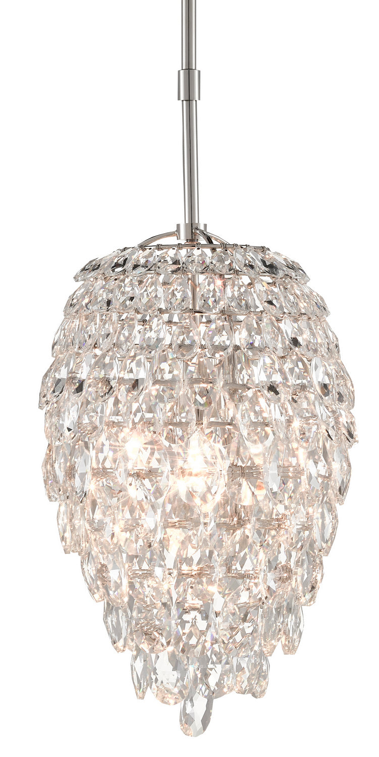 Currey and Company 9000-0617 One Light Pendant, Polished Nickel Finish - LightingWellCo