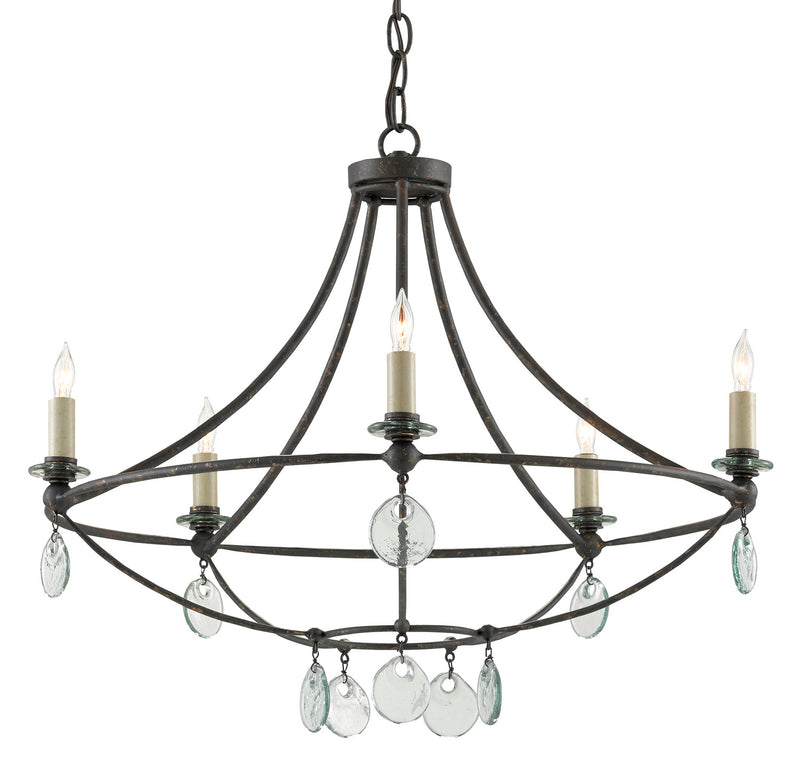 Currey and Company 9000-0641 Five Light Chandelier, Mayfair Finish - LightingWellCo