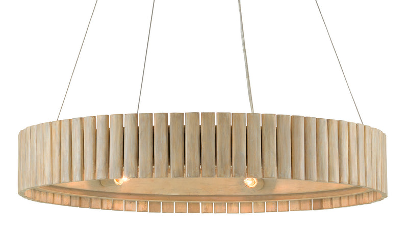 Currey and Company 9000-0646 Six Light Chandelier, Light Taupe/Smokewood Finish - LightingWellCo