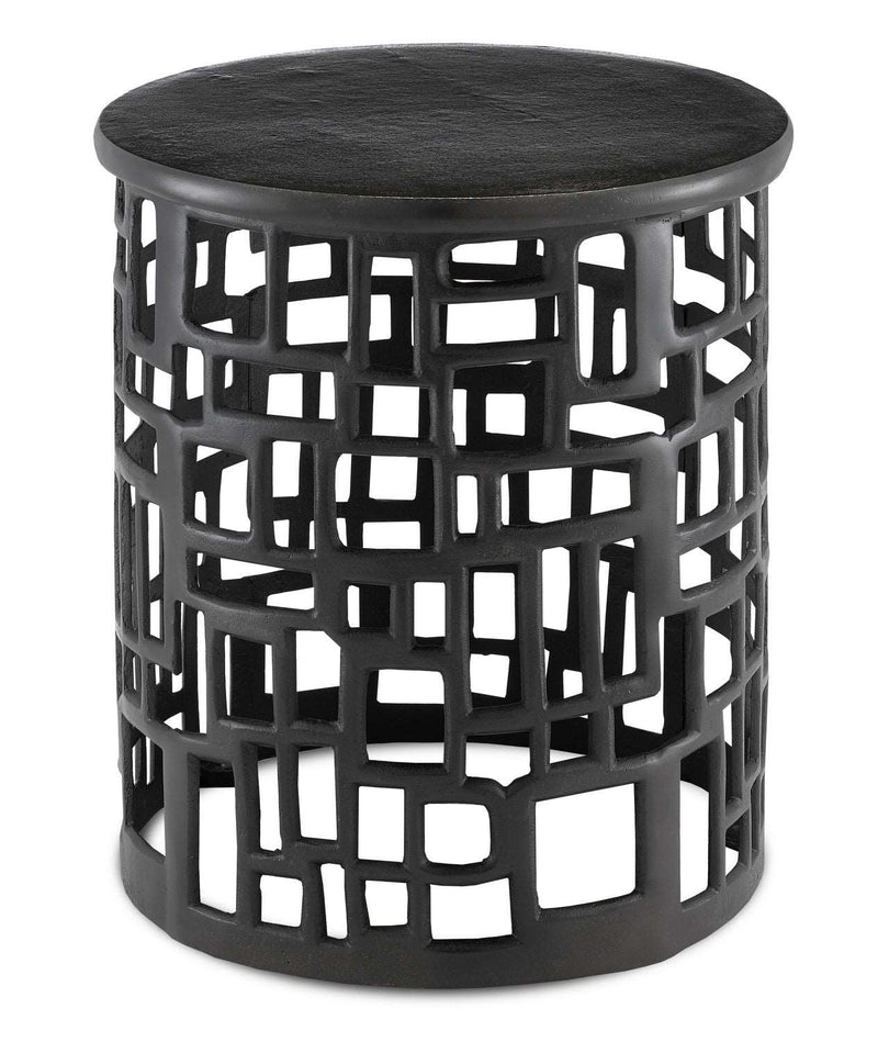 Currey and Company 4000-0115 Accent Table, Black Nickel Finish - LightingWellCo