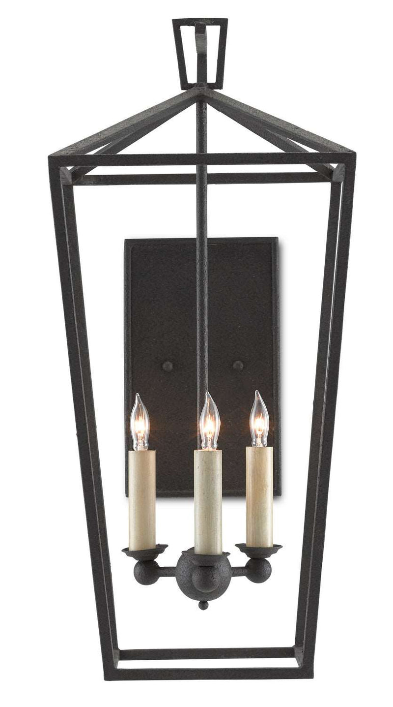 Currey and Company 5000-0169 Three Light Wall Sconce, Molé Black Finish - LightingWellCo