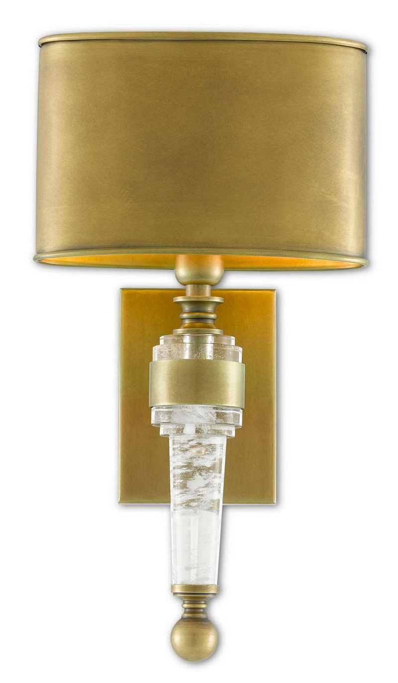 Currey and Company 5000-0177 One Light Wall Sconce, Antique Brass Finish - LightingWellCo