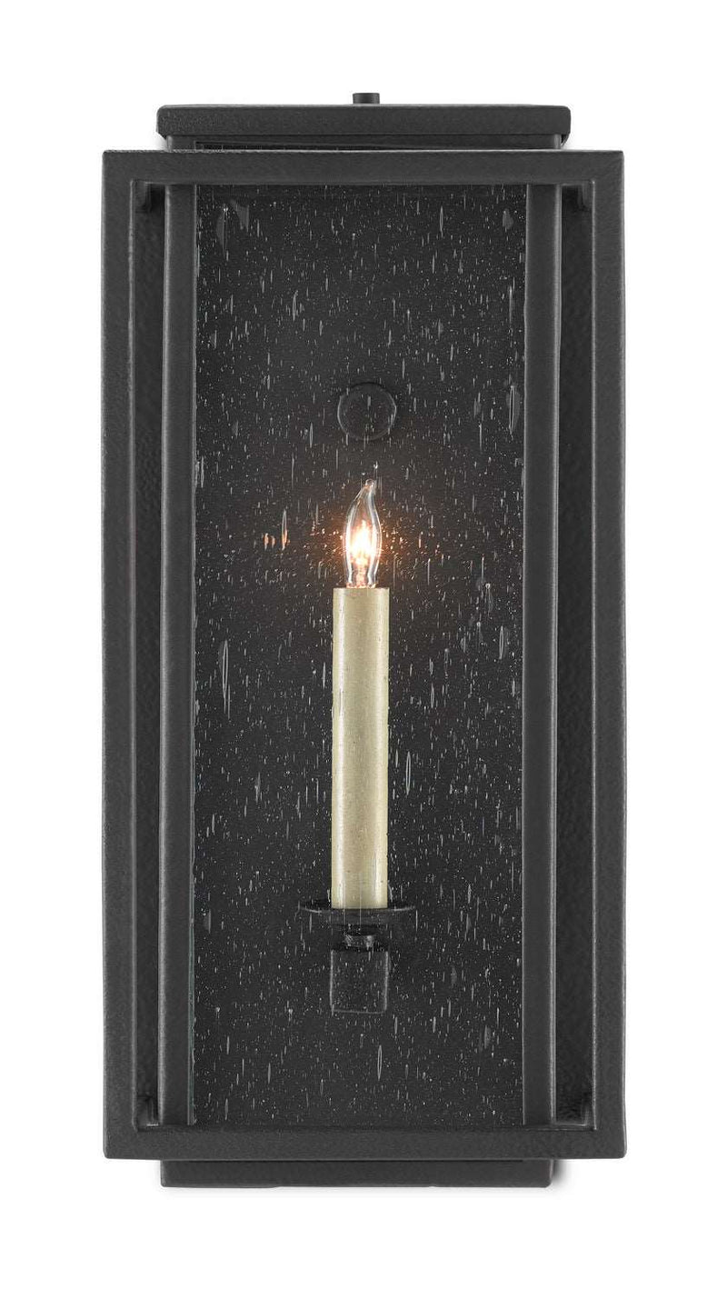 Currey and Company 5500-0040 One Light Outdoor Wall Sconce, Midnight Finish - LightingWellCo