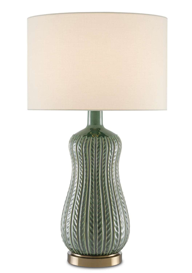 Currey and Company 6000-0673 One Light Table Lamp, Green Finish - LightingWellCo