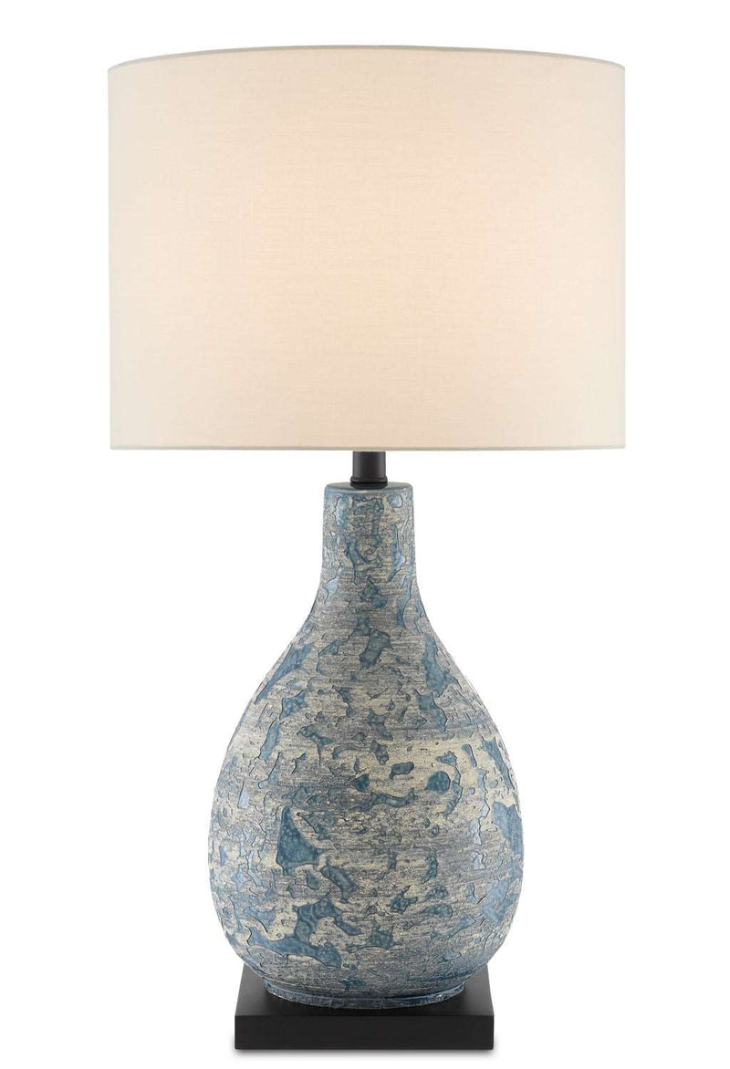 Currey and Company 6000-0674 One Light Table Lamp, Vintage Blue Finish - LightingWellCo