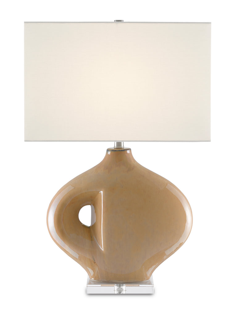 Currey and Company 6000-0678 One Light Table Lamp, Peach Finish - LightingWellCo