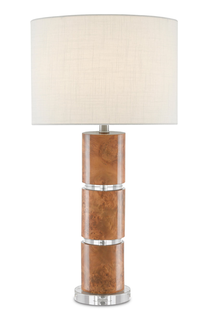 Currey and Company 6000-0679 One Light Table Lamp, Birdseye Maple Veneer Finish - LightingWellCo