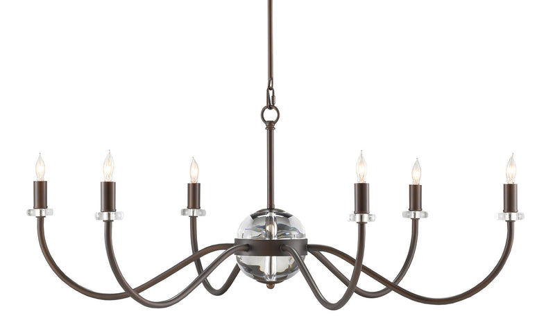 Currey and Company 9000-0744 Six Light Chandelier, Bronze Finish - LightingWellCo