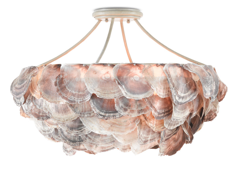 Currey and Company 9000-0755 Six Light Chandelier, Smokewood/Natural Shell Finish - LightingWellCo