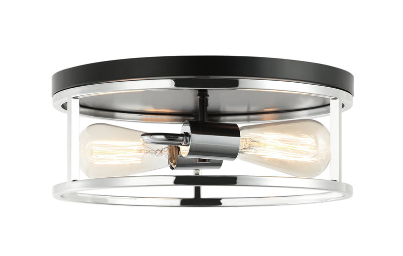 Matteo Lighting M15502BKCH Flush Mount Light, Black / Chrome Finish - LightingWellCo