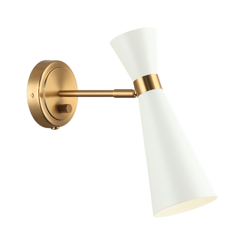 Matteo Lighting S09611AGWH Wall Sconce Light, White Finish - LightingWellCo