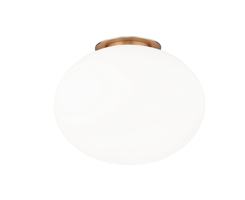 Matteo Lighting X12121AGOP Flush Mount Light, Aged Gold Brass Finish - LightingWellCo