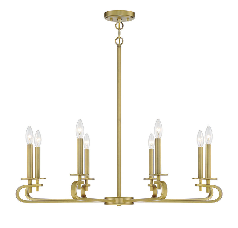 Savoy House 1-2451-8-322 Eight Light Chandelier, Warm Brass Finish LightingWellCo