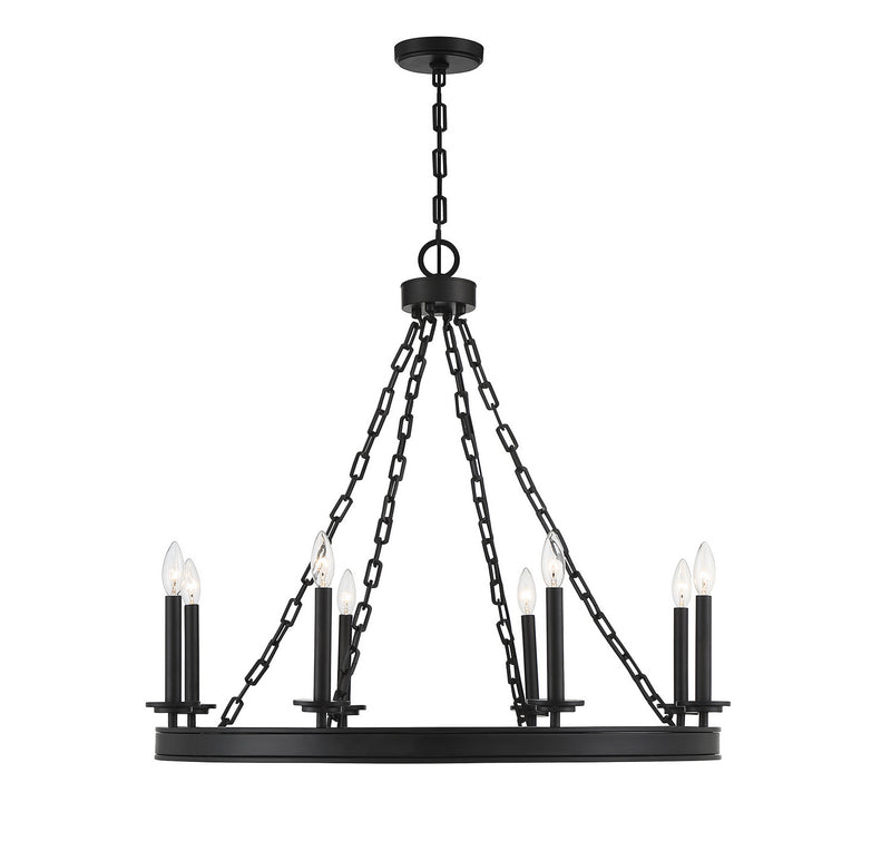 Savoy House 1-4404-8-89 Eight Light Chandelier, Matte Black Finish LightingWellCo