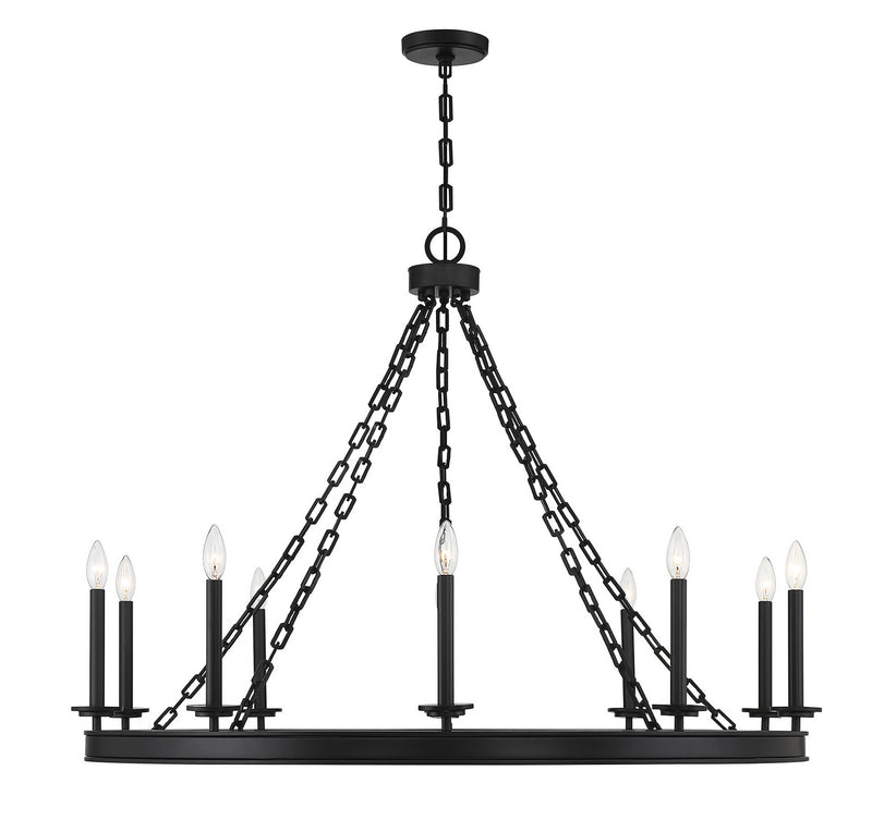 Savoy House 1-4405-10-89 Ten Light Chandelier, Matte Black Finish LightingWellCo