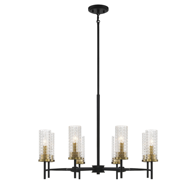 Savoy House 1-743-8-143 Eight Light Chandelier, Black W/Warm Brass Accents Finish LightingWellCo