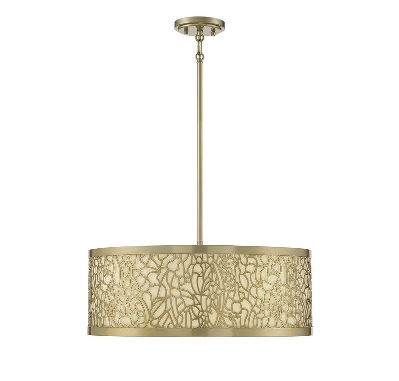 Savoy House 1-7500-4-171 Four Light Pendant, New Burnished Brass Finish LightingWellCo