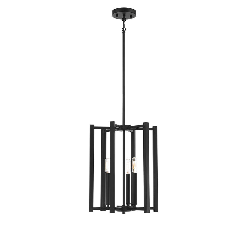 Savoy House 3-7700-3-89 Three Light Pendant, Matte Black Finish LightingWellCo