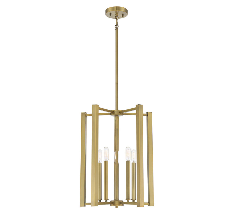 Savoy House 3-7701-5-322 Five Light Pendant, Warm Brass Finish LightingWellCo