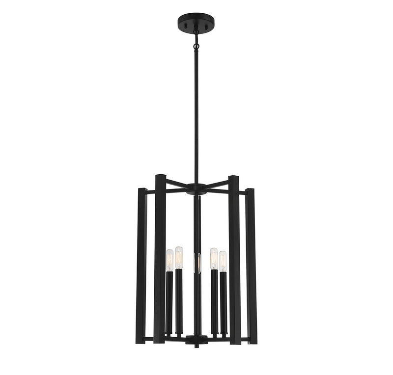 Savoy House 3-7701-5-89 Five Light Pendant, Matte Black Finish LightingWellCo