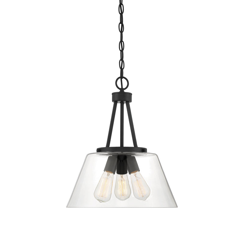 Savoy House Calhoun 7-1025-3-89 Three Light Pendant, Matte Black Finish - LightingWellCo