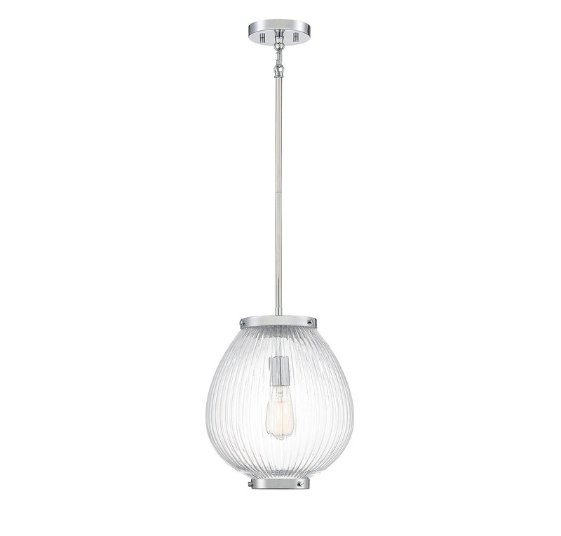 Savoy House Welles 7-170-1-11 One Light Pendant, Polished Chrome Finish - LightingWellCo