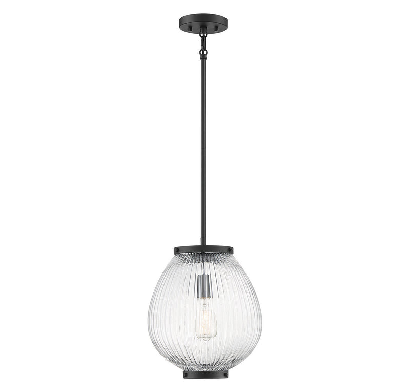 Savoy House Welles 7-170-1-89 One Light Pendant, Matte Black Finish - LightingWellCo